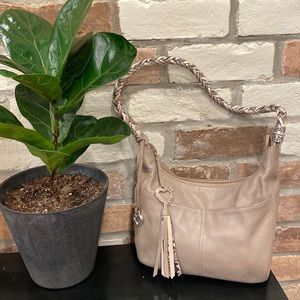 Brighton full size Barbados Hobo shoulder bag.  Taupe